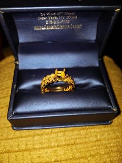 14k gold custom cuban link engagement ring.