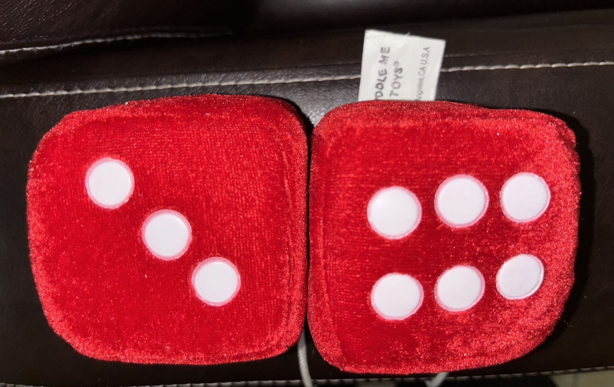 Dice Car Hanger Plush Red