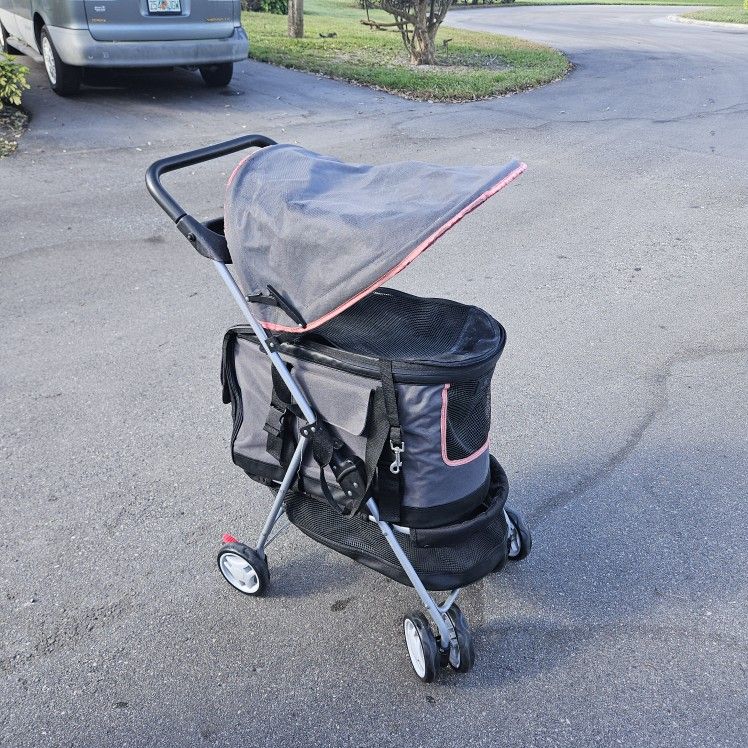 6 WHEEL TOP PAW DOG STROLLER WITH REMOVABLE CARRY. CASE!!!
