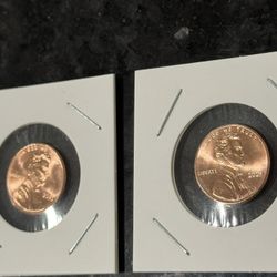 Two Uncirculated 2025 P Mint Pennies 