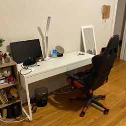 Long White IKEA Desk