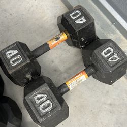 pair of 40lb iron dumbbells $75