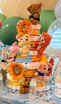 🧸✨ Oh Baby! Winnie the Pooh Diaper Cake ✨🧸