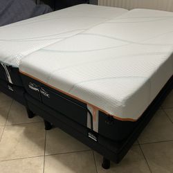 Beautiful new (2) XL Twin or split King Tempurpedic LuxeProAdapt Firm & Medium Hybrid mattresses + adjustable bases set!