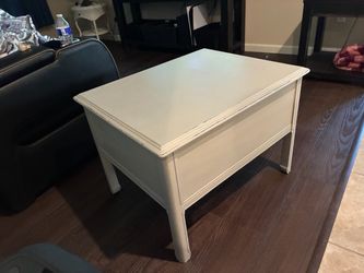 Light grey Wood End Table with Drawer