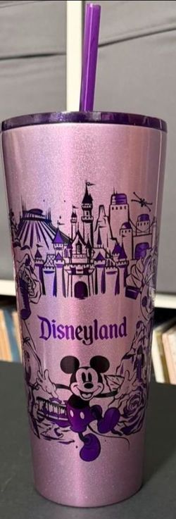 Disneyland Mickey Mouse Pink & Purple Tumbler with Straw – Brand New 🏰💜