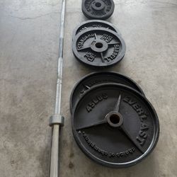 210lbs Weights & Barbell