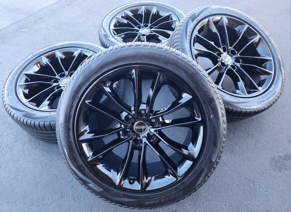 22" Jeep Grand Wagoneer New Gloss Black Wheels And Tires