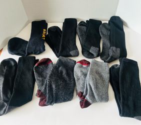 LOT 8 Mens Mid-Calf socks large cotton thick crew boot 1 of Ariat Carhartt black