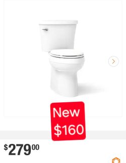 ✨️ KOHLER Gleam 12 in. Rough In 2-Piece 1.28 GFP Single Flush Elongated Chair Height Toilet in White with Soft Close Seat #1567