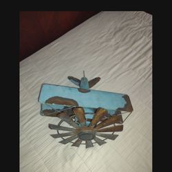 Restoration Project, Vintage Toy Airplane, Missing A Wheel With Rusting. 15 " Wide By 15 " Long