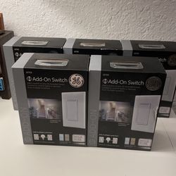 GE- Z-Wave In-Wall 3-Way Auxiliary Switch Paddles (12723). Set 5 pieces.