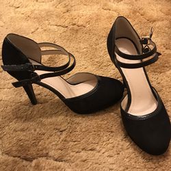 Evening Shoes, Black “suede”, Size8, Worn Once - Pick Up Only