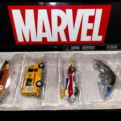 Hot Wheels Marvel Mattel Premium Real Riders 4-Pack of Die-cast Toy Cars**NEW