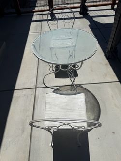 Wrought Iron Patio Bistro Table and Chairs Set