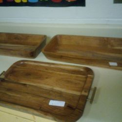 Three Piece Wooden Set For Sale.