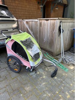 Thule chariot double with bike and ski attachment