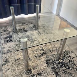 GLASS & CHROME LEGS Dining TABLE 🥰💫🍽️