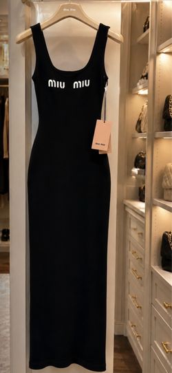 Miu Miu Black Logo Maxi Dress – New With Tags- OBO