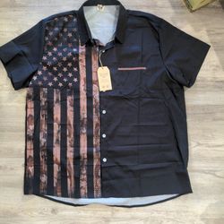 New Men's Shirt With Flag Design 