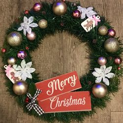 Christmas wreath with lights Hand crafted
