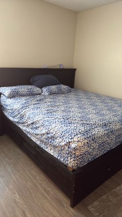 King size bed frame and mattress