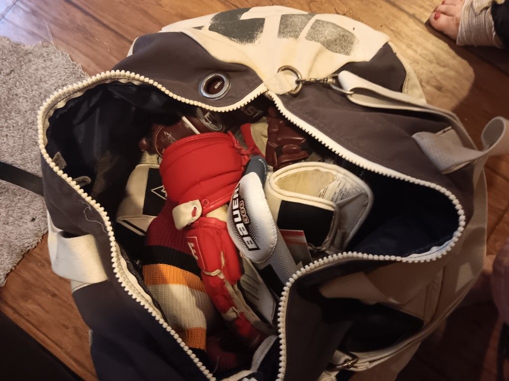 Hockey Bag And Gloves And Gear