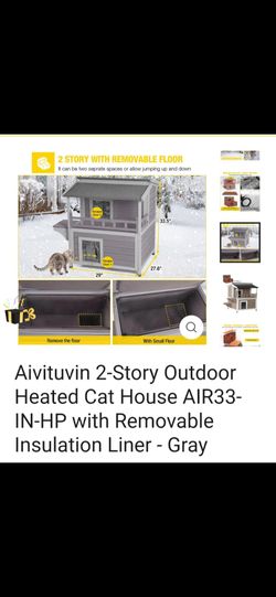 Aivituvin 2-Story Heated Pet House – New in Box – Weatherproof Outdoor/indoor Cat Shelter