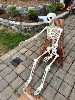 5ft Life-Size Posable Skeleton – Halloween Prop Decoration