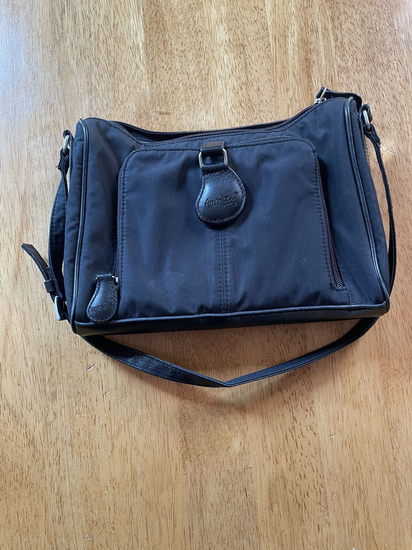 Ameribag Small Black Travel Purse. Approximately 9” X 7”