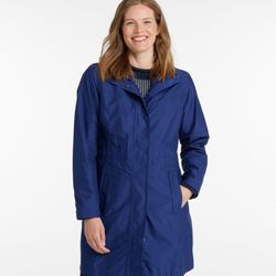 L.L. Bean Women’s H2Off Rain Jacket Mesh Lined Blue Zip & Hooded Jacket. Sz SM