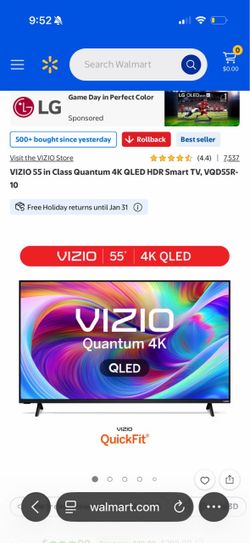 55 inch Vizio quantum smart tv