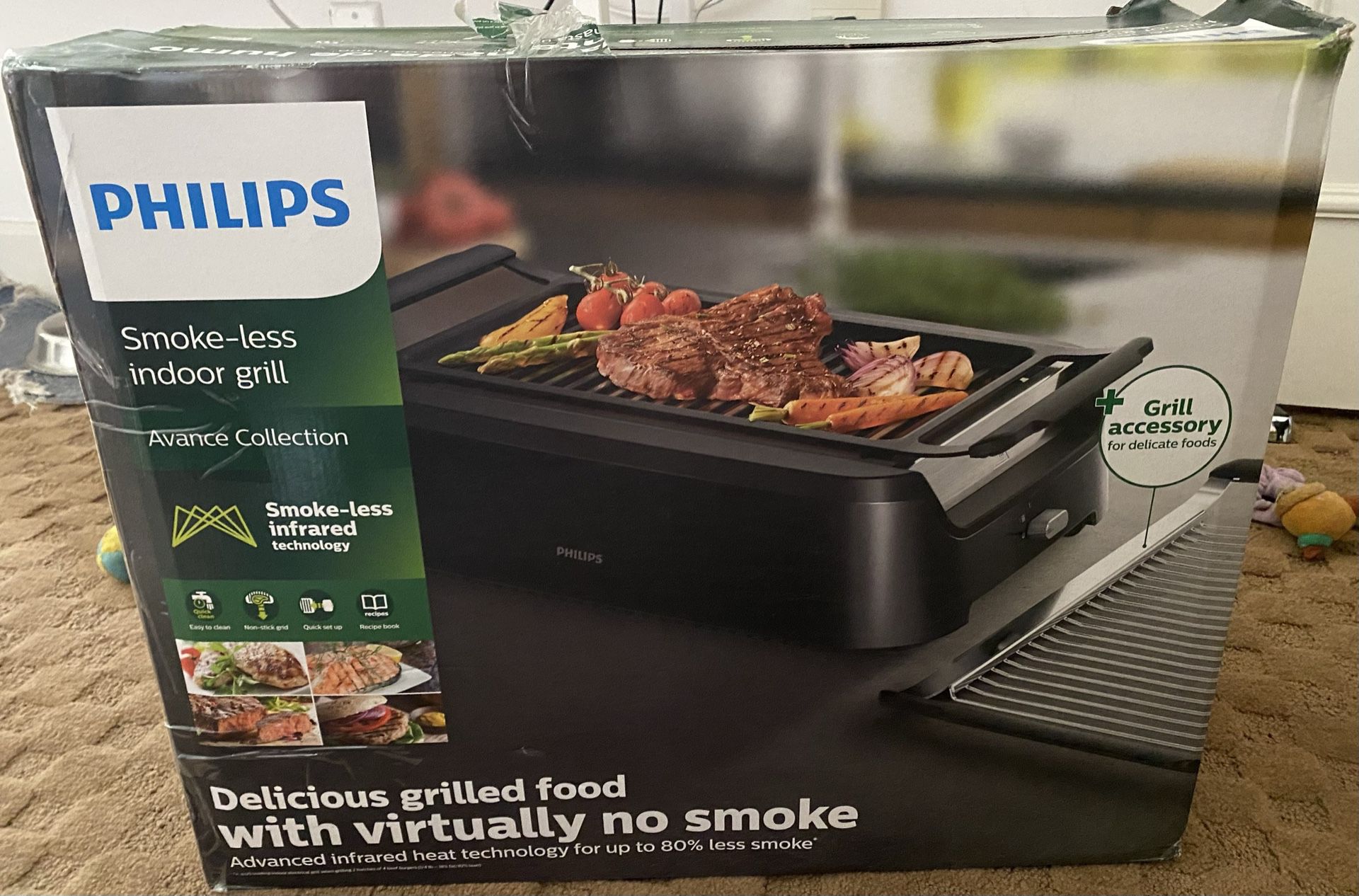 sent Horizontal Sleeping Philips Smoke-less Indoor Grill Infrared Technology for Sale in Aventura,  FL - OfferUp