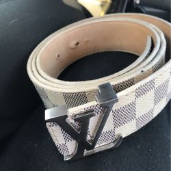 Louis Vuitton Belt , Silver LV Emblem