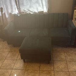 Dark Green Small Couch 