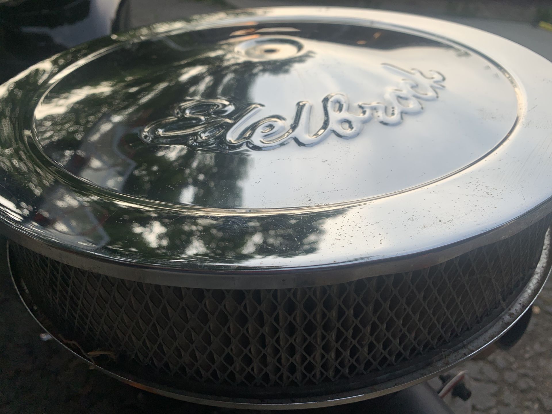 14” chrome edelbrock breather