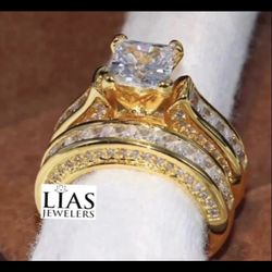 New 14k Yellow Gold Wedding Ring Set 