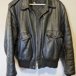 RARE Vintage Schott Bros. by R. Sherma Black  Leather Jacket S 42 **check Photos