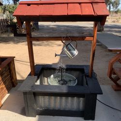 Wooden Garden Wishing Well Water Fountain ⛲️ 