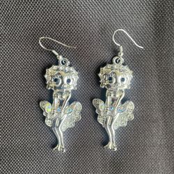Betty Boop Silver Earrings 