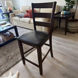 Set of 4 Solid Wood Counter-Height Bar Stools – Espresso Finish