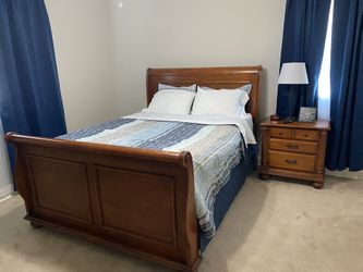Queen Size Bed and Nightstand