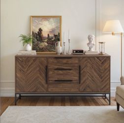 63" W Ribbed Sideboard with Drawers