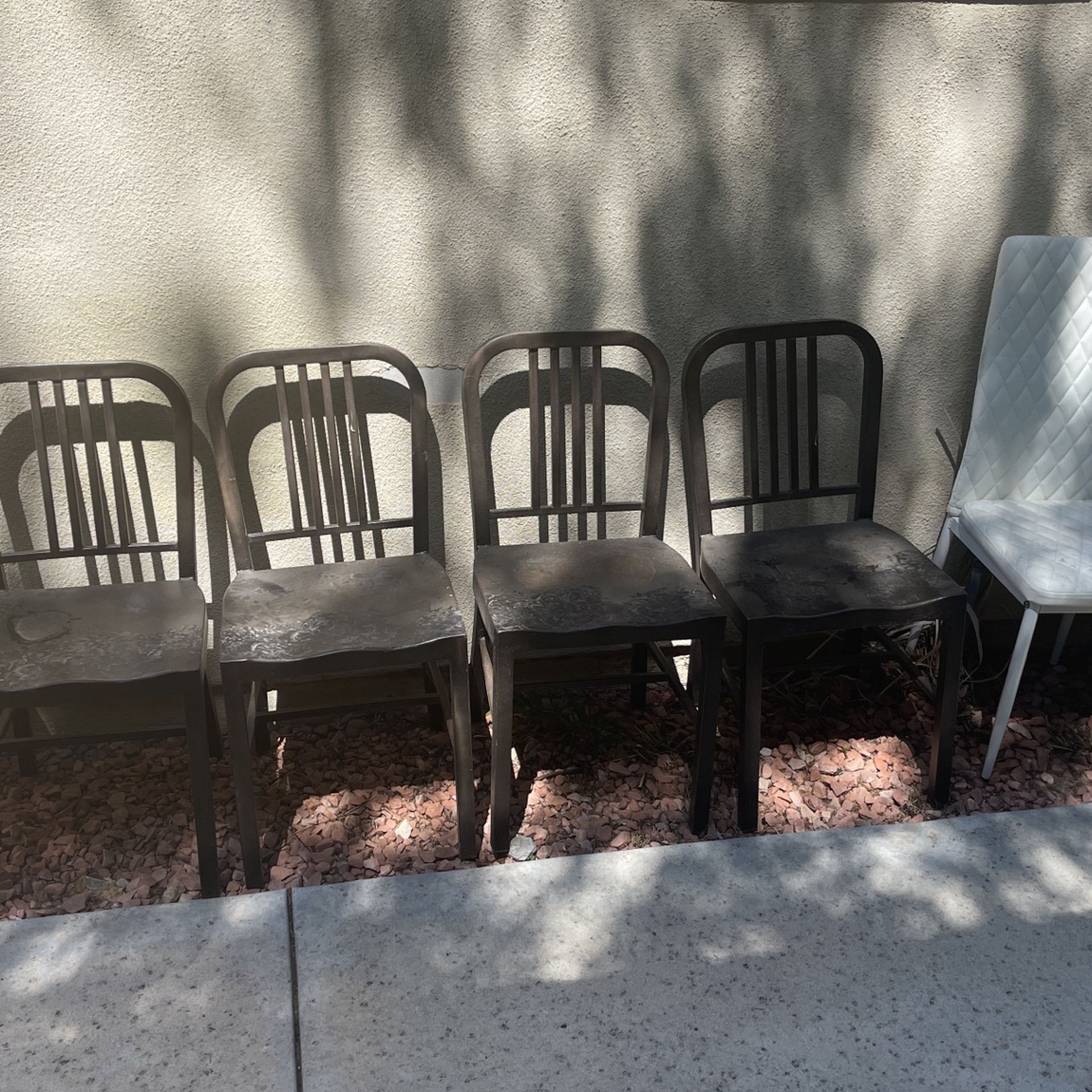Set Of 6 Industrial/Farmhouse Metal Chairs