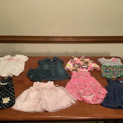 Girls 6 To 9 Months Dresses  Oshkosh , Guess Blue Jean Dress , Childrens Place Etc . 8 Pieces 