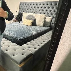 Grey Luxury Bed Frame 