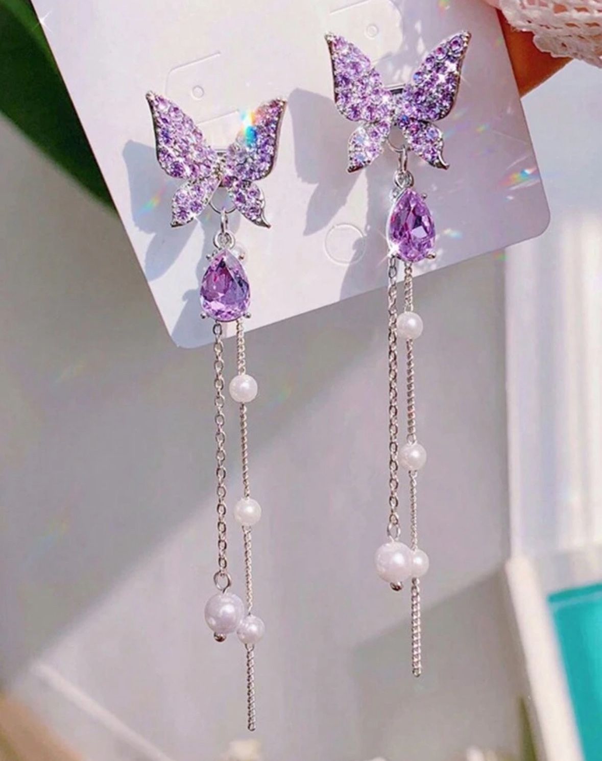 Purple Butterfly Earrings