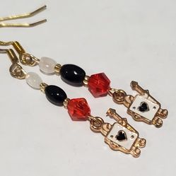 Ace Heart Card Earrings 