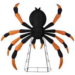 Northlight Lighted Spider Halloween Decoration – 4.5' Black & Orange Purple LED, Fully Assembled