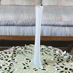15” Tall Frosted Glass Vase